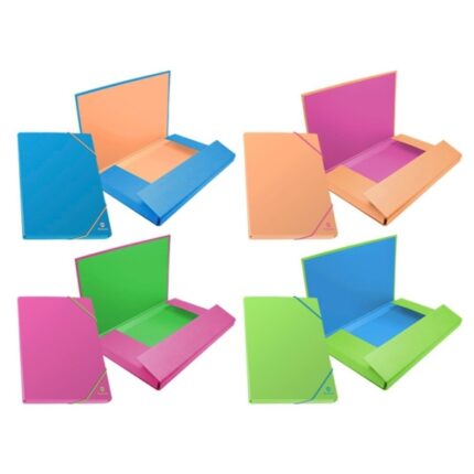 Bismark Cartella per progetti - Dorso da 30 mm - Realizzata in cartone - Chiusura con elastici - Colori neon assortiti