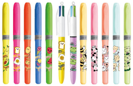 12 penne Bic 4 Colours Fun e 12 penne Bic 4 Colours - Disegni Kawaii