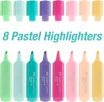 Faber-Castell Textliner 46 Pastel Confezione da 8 pennarelli fluorescenti - Punta smussata - Tratto tra 1 mm e 5 mm - Inchiostro a base d'acqua - Colori assortiti - immagine 2