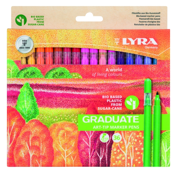 Lyra Graduate Art Tip Confezione da 36 pennarelli - Colori assortiti