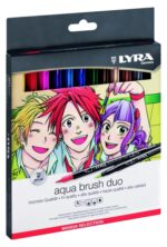 Lyra Aqua Brush Duo Manga Confezione da 12 pennarelli a pennello - Rotondi - Doppia punta - Pennello e punta fine - Colori assortiti - immagine 2
