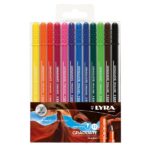 Lyra Graduate Confezione da 12 Fineliner Pennarello a punta sintetica - Punta fine - Colori assortiti - immagine 2