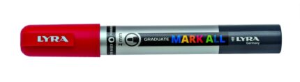 Lyra Mark All Pennarello indelebile - Multisuperficie - Punta tonda - 2 mm - Colore rosso
