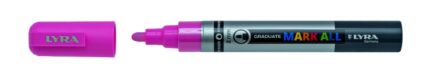 Lyra Mark All Pennarello indelebile - Multisuperficie - Punta tonda - 2 mm - Colore rosa