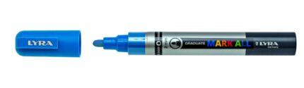 Lyra Mark All Pennarello indelebile - Multisuperficie - Punta tonda - 2 mm - Colore azzurro