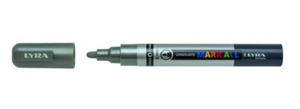 Lyra Mark All Pennarello permanente - Multisuperficie - Punta tonda - 2 mm - Colore argento