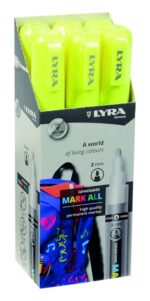 Lyra Mark All Pennarello permanente - Multisuperficie - Punta tonda - 2 mm - Colore giallo neon - immagine 4