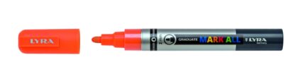 Lyra Mark All Pennarello permanente - Multisuperficie - Punta tonda - 2 mm - Colore Arancione neon
