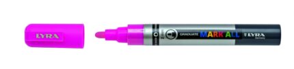 Lyra Mark All Pennarello indelebile - Multisuperficie - Punta tonda - 2 mm - Colore rosa neon