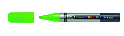 Lyra Mark All Pennarello indelebile - Multisuperficie - Punta tonda - 2 mm - Colore verde neon