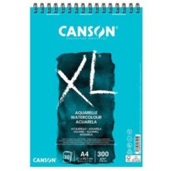 Canson XL Carta per acquerello Album a spirale da 30 fogli A5 da 300 g - Grana fine - Colore bianco
