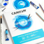 Canson Graduate Acquerello Blocco incollato da 20 fogli A4 - 250 g - Grana fine - Colore bianco - immagine 2