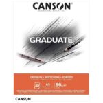 Canson Graduate Sketch Bloc Incollato da 40 fogli A4 - 96 g - Grana fine - Colore bianco
