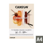 Blocco Canson Graduate Mixed Media incollato da 30 fogli A4 - 220 g - Grana fine - Colore ocra