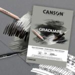 Blocco Canson Graduate Mix Media incollato da 30 fogli A4 - 220 g - Grana fine - Colore grigio - immagine 2