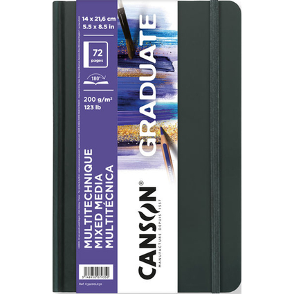 Canson Graduate Mix Media Quaderno - 36 fogli da 14x21