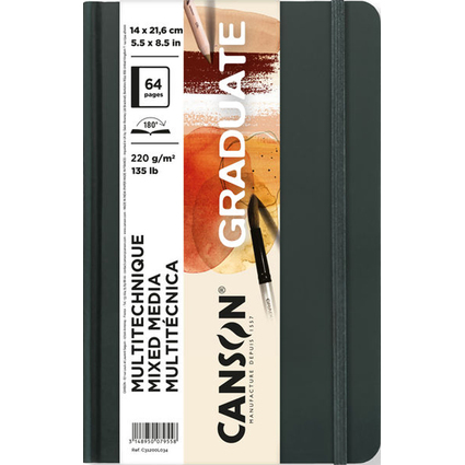 Canson Graduate Mix Media Quaderno con 32 fogli - 14x21