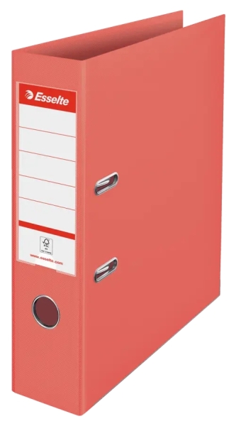 Esselte Colour'Breeze Raccoglitore a leva A4 - Dorso 75 mm - Ollao e Rado - Capacità 500 fogli - Colore Corallo