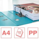 Esselte Colour'Breeze Raccoglitore a leva A4 - Dorso 75 mm - Anello e Rado - Capacità 500 fogli - Colore blu - immagine 2