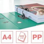Esselte Colour'Breeze Raccoglitore a leva A4 - Dorso 75 mm - Anello e leva - Capacità 500 fogli - Colore verde - immagine 2