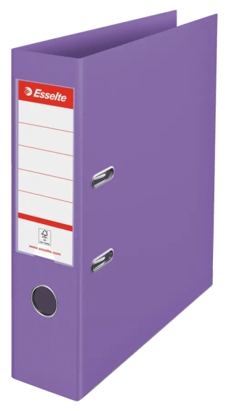 Esselte Colour'Breeze Raccoglitore a leva A4 - Dorso 75 mm - Anello e Rado - Capacità 500 fogli - Colore Lavanda