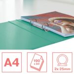 Esselte Colour'Breeze Raccoglitore ad anelli 25 mm A4 - Dorso 42 mm - Capacità 190 fogli - Colore verde - immagine 2