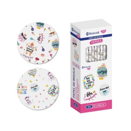 Bismark Frasi Rotolo di carta da regalo - Dimensioni 70 cm x 200 cm - 2 diversi disegni