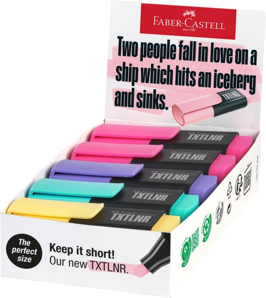 Faber-Castell TXTLNR Confezione da 10 pennarelli fluorescenti - Punta smussata - Tratto da 1