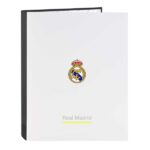 Safta Real Madrid Cartella a 4 anelli - Copertina rigida rivestita - Dorso da 40 mm - Formato Folio - 26