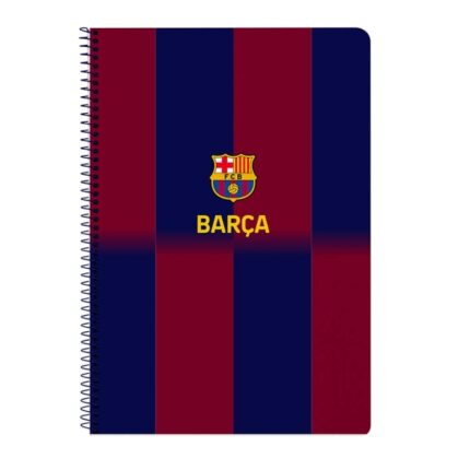 Safta F.C. Barcelona Quaderno a spirale - Copertina rigida - 80 fogli A4 a quadretti 4x4 mm - Formato Folio - 21