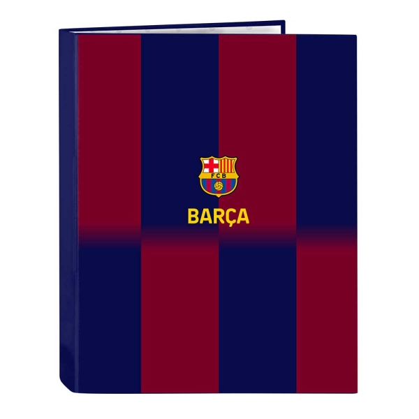 Safta F.C. Barcelona Raccoglitore a 4 anelli - Copertina rigida rivestita - Dorso da 40 mm - Formato Folio - 26
