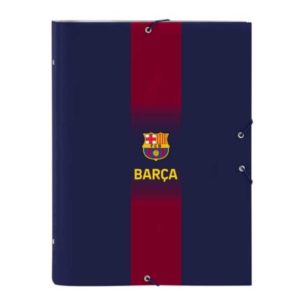 Safta F.C. Barcelona Raccoglitore - Copertina rigida rivestita - Chiusura con elastici - Formato Folio - 26x33
