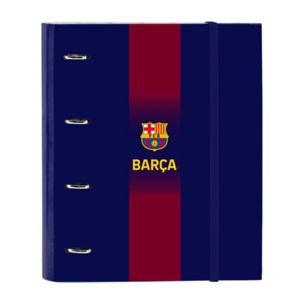 Safta F.C. Barcelona Raccoglitore a 4 anelli - Copertina rigida rivestita - Dorso da 35 mm - Include 100 fogli A4 a quadretti 5x5 mm - 27x32x3