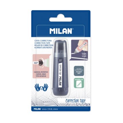 Milan 430 Since 1918 Nastro correttore cilindrico - Confezione in blister - 5 mm x 6 m - Colori assortiti