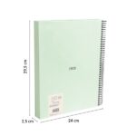 Milan 430 Since 1918 Quaderno A4 con spirale - Carta a righe da 7 mm - 120 fogli da 95 g - Copertina rigida - Colore menta - immagine 3