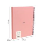 Milan 430 Since 1918 Quaderno A4 con spirale - Carta a righe da 7 mm - 120 fogli da 95 g - Copertina rigida - Colore rosa - immagine 3