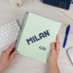 Milan 430 Since 1918 Quaderno A5 con spirale - Carta a righe da 7 mm - 80 fogli da 95 g - Copertina rigida - Colore blu - immagine 4