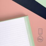 Milan 430 Since 1918 Quaderno A5 con spirale - Carta a righe da 7 mm - 80 fogli da 95 g - Copertina rigida - Colore rosa - immagine 2