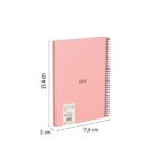 Milan 430 Since 1918 Quaderno A5 con spirale - Carta a righe da 7 mm - 80 fogli da 95 g - Copertina rigida - Colore rosa - immagine 3