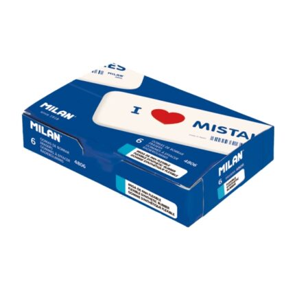 Milan 4806 Gomme da cancellare smussate - Miga de Pan - Gomma sintetica - Confezionate singolarmente - Giganti - Colore bianco