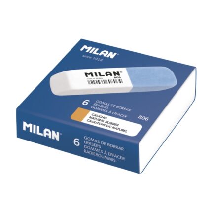Milan 806 Gomme smussate - Doppia durezza - Abrasiva per inchiostro - Flessibile per matita - Colore blu
