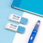 Milan 806 Gomme smussate - Doppia durezza - Abrasiva per inchiostro - Flessibile per matita - Colore blu - immagine 3