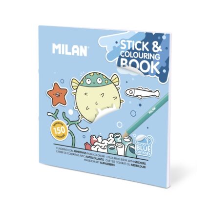 Milan Blue Odyssey Album da colorare - con adesivi - 140 g - 21 x 21 cm - Colori assortiti