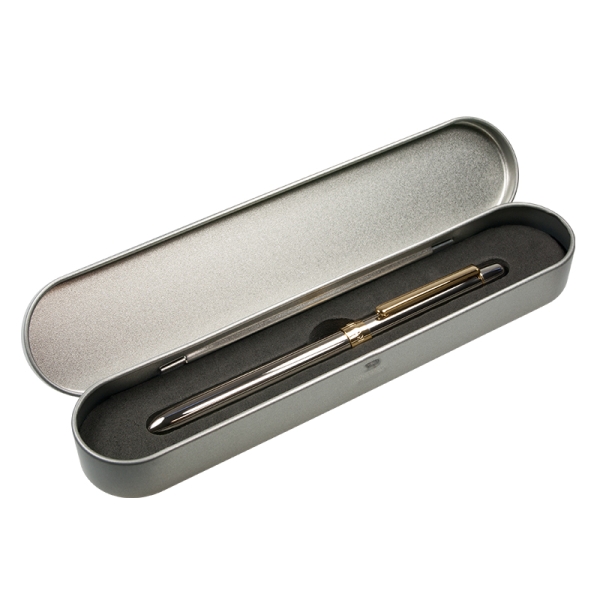 Milan Astuccio in metallo con penna multifunzione - Penna blu - Penna rossa - Matita meccanica - Gomma - Colore argento Milan Astuccio in metallo con penna multifunzione - Penna blu - Penna rossa - Matita meccanica - Gomma - Colore argento