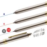 Milan Astuccio in metallo con penna multifunzione - Penna blu - Penna rossa - Matita meccanica - Gomma - Colore argento - immagine 3