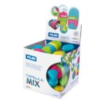 Milan Capsule Mix Espositore con 24 temperamatite - Gomma a briciole - Serbatoio integrato - Lama di sicurezza in acciaio - Colori assortiti
