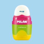 Milan Capsule Mix Espositore con 24 temperamatite - Gomma a briciole - Serbatoio integrato - Lama di sicurezza in acciaio - Colori assortiti - immagine 3