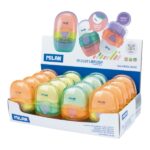 Milan Capsule New Look Espositore con 16 gomme da cancellare con spazzolino - Colori assortiti