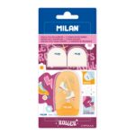 Milan Capsule Roller Afilaborra - 2 gomme di ricambio - Lama di sicurezza in acciaio - Colore rosa