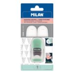 Milan Capsule Silver Afilaborra - 2 gomme di ricambio - Lama di sicurezza in acciaio - Colori assortiti